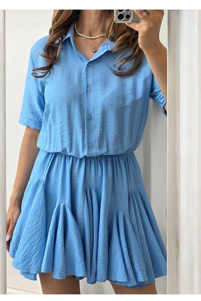GLAMSI Rochie Vaporoasă din Vâscoză – XS, S, M – Cureaua Nu Este Inclusă