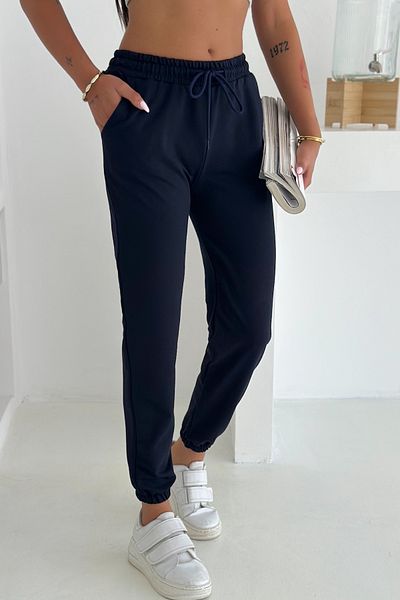 FEMELLE Γυναικείο παντελόνι Navy Blue με ελαστικά πόδια και μέση
