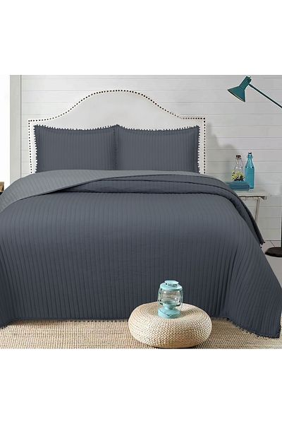 Bella Home Sofia Pompom Double Bedspread Set - 260X240 cm