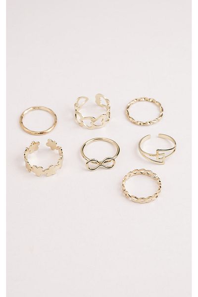 Jack Ferrero Women's Gold Color Non-Fade Ring Set