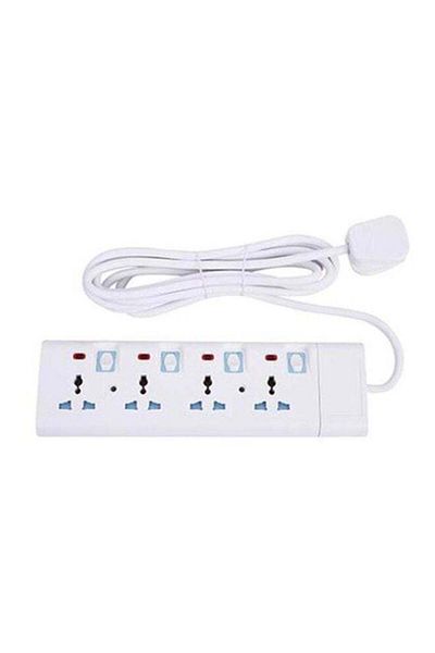 Geepas 4-Way Extension Socket White