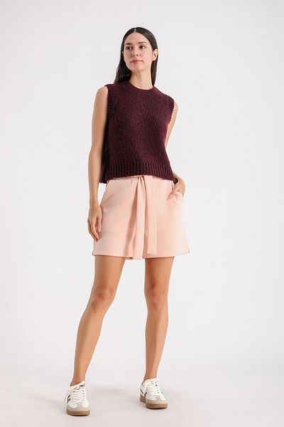 Barbara Baileys Crew Neck Feathered Slit Sweater