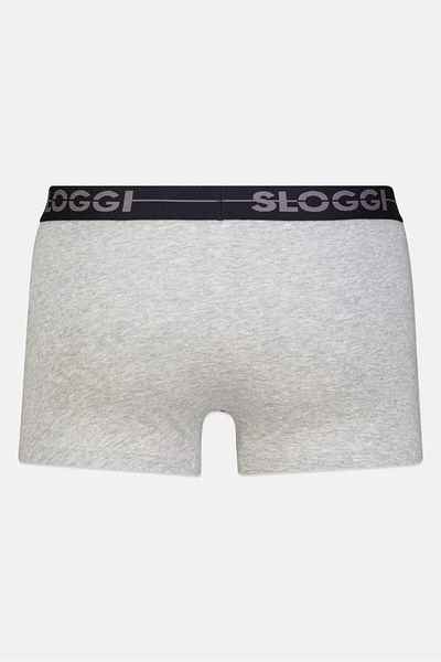 SLOGGI Men 3 Pieces Brand Logo Hipster Briefs, Grey/Black/White
