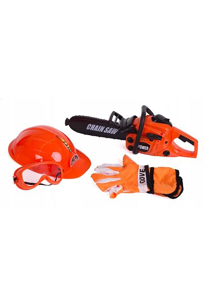 OEM Toy Tool Set, Power Tools, with Chainsaw and Protective Gear, Rotating Chain, S