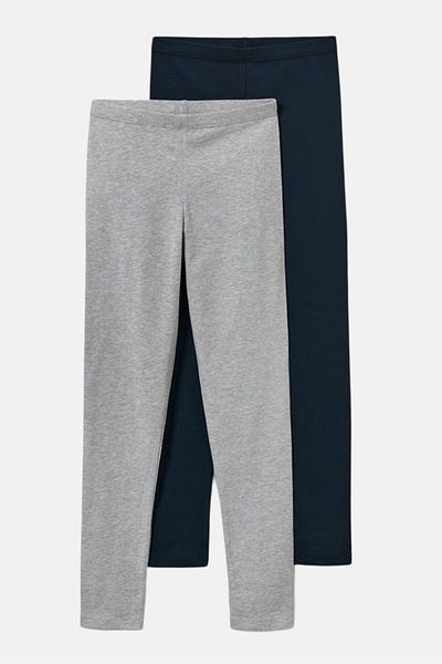 Tchibo Kids Girl 2 Piece Plain Pull On Leggings, Blue