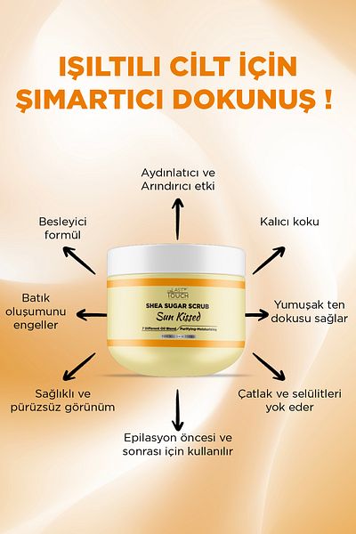 LAST TOUCH Body Scrub Nourishing, Moisturizing and Purifying, Shea Sugar Scrub 300 ml (Sun Kissed)