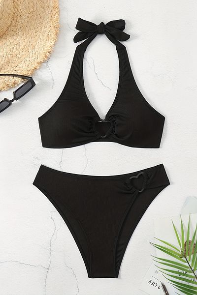 Angelsin Bikini Set with Heart Accessories (Coverable)
