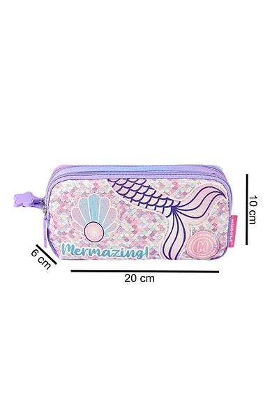 MUGGLE 2 Compartment Mermazing Pen Holder Lilac (Mu-5745)