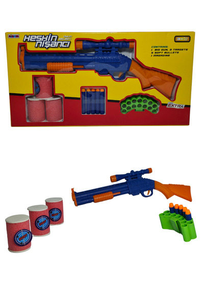 RAF Store Sünger Mermi Atan Pompalı Hedefli Cephanelikli Pompalı Keskin Nişancı Tüfek Silah Seti