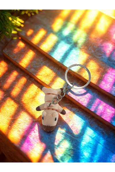 Shuttle Park Unisex Special Stylish Design Cute Pig Movable 3D Hard Plastic Keychain Gift Accessory 1Pcs