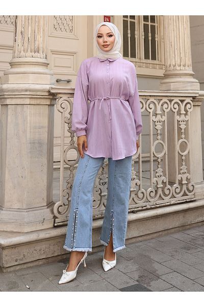 VAV Oversize Shirt - Lilac- Vav