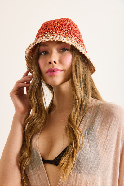 Olalook Women's Coral Powder 2 Color Bucket Hat Spk-00000018