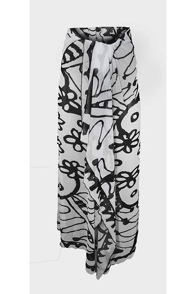 Bolder Curve Mesh Transparent White/Black Pareo