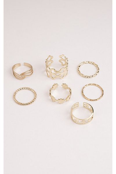 Jack Ferrero Women's Gold Color Non-Fade Ring Set