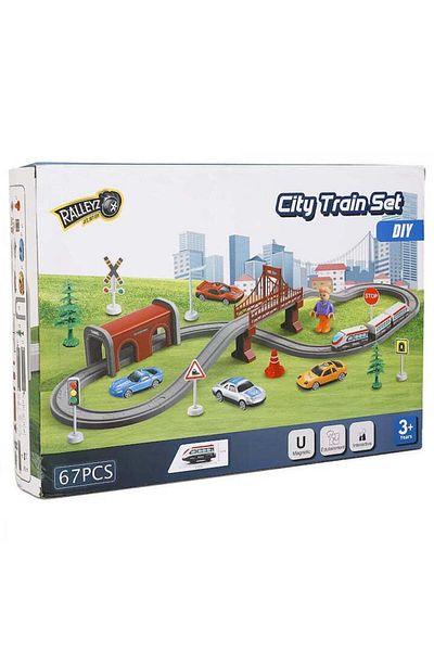 KidProtect Lightning Express Electric Toy Train Circuit for Kids, 67 Pieces