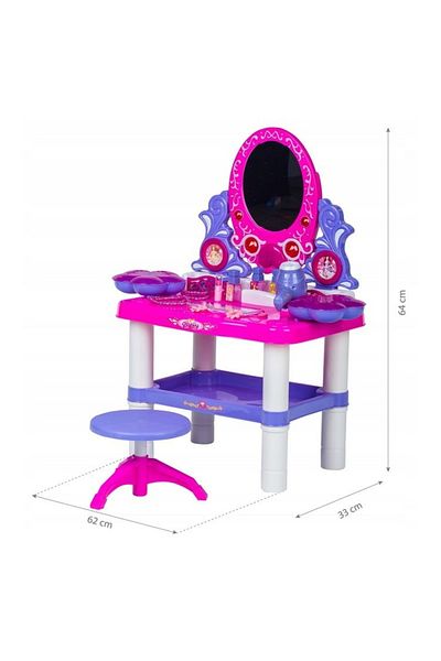Palmonix Toilet Table Toy for Girls with Stool and Various Accessories, 24 Pieces