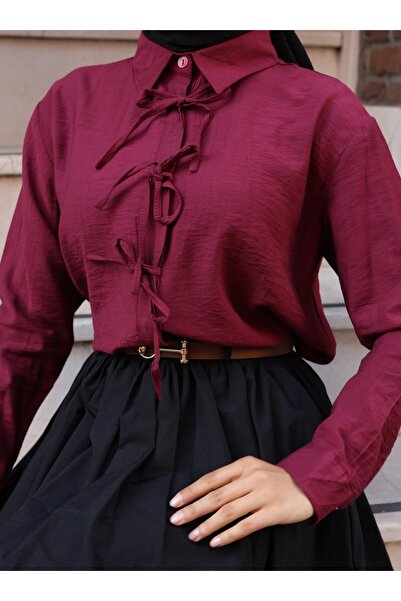 VAV Shirt with Front and Sleeves - Claret Red - Vav