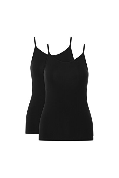 Henderson Women's Undershirt 2-Pack Viscose & Elastane Tank Top Camisole Basic Wear | Blue