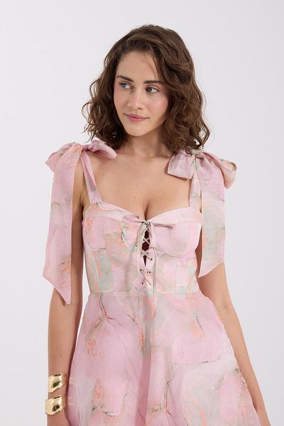 NOK İSTANBUL Flower Whisper Mini Dress Pink