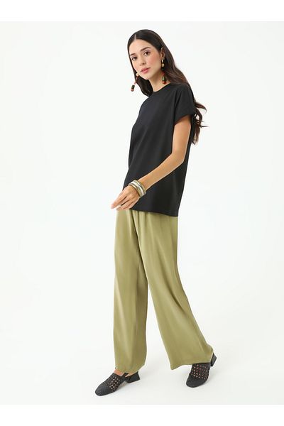 Refka Γυναικείο T-Shirt Off Shoulder Crew Neck - Μαύρο - Refka
