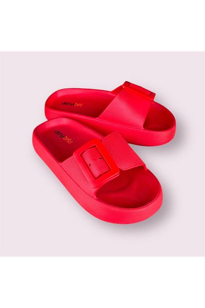 AkınalBella Women's Single Buckle Ultrasoft Sole Soft Beach Pool Daily Home Slippers
