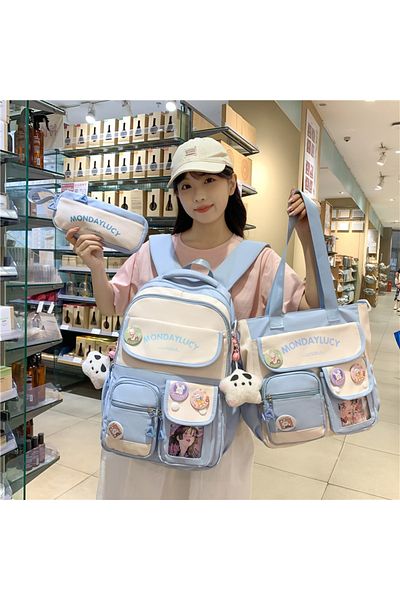EBT Unisex Large Capacity School Bag Set