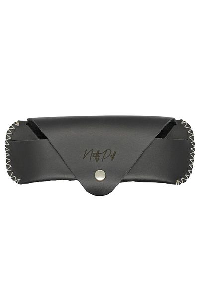 Natty Pell Handmade Black Leather Glasses Case