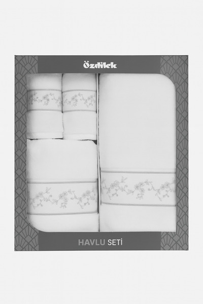 Özdilek Floral Embroidered Guest Bathroom Set