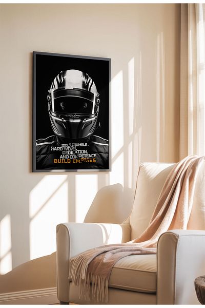 21mxm Frameless Motivational Wall Poster, Supercar Art, "Stop Until Proud" Quote, Fast Mindset 2025