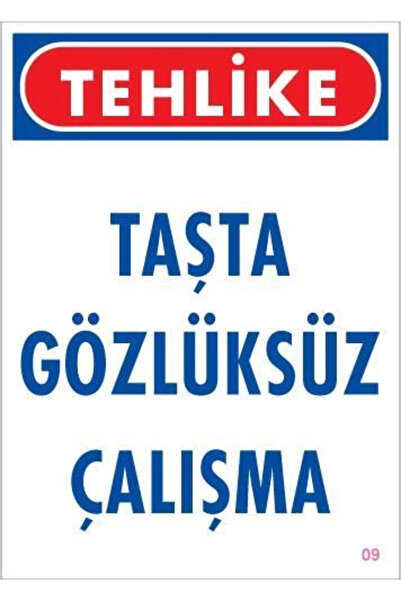 Fırsatkolik مي للواردات ®   لافتة تحذير للعمل بدون نظارات 25x35 كود:9