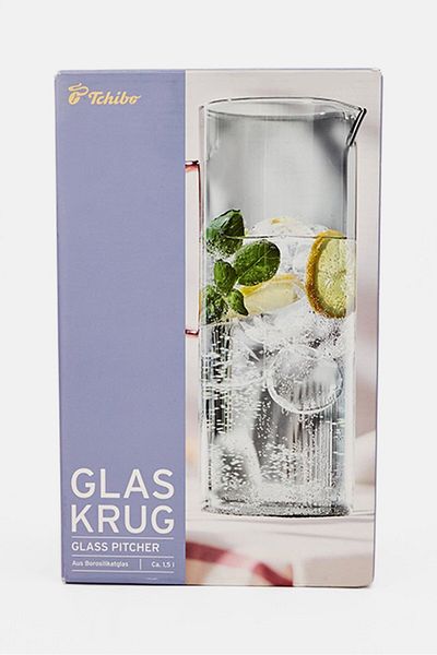 Tchibo Glass Pitcher 1500 ml, Transparent Grey