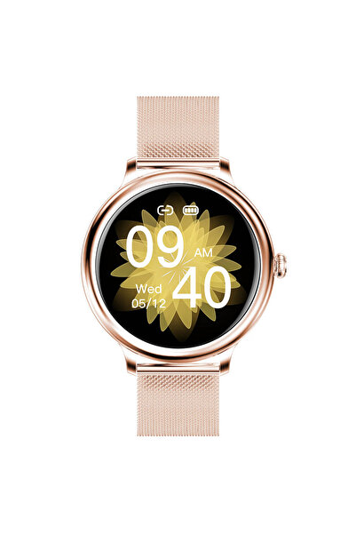 ideal STORE Έξυπνο ρολόι IdealStore Rubin GOLD Full HD, οθόνη 1,09 ιντσών με ανάλυση 240x240, παρακολούθηση αρτηριακής πίεσης