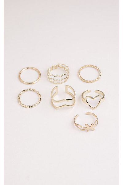 Jack Ferrero Women's Gold Color Non-Fade Ring Set