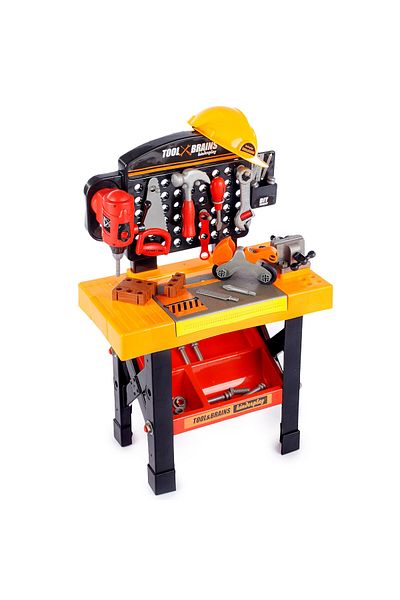 fun zone Tools & Brains Workshop Fun Zone Workbench for Kids with Tools and Accessories, 76 cm Height,
