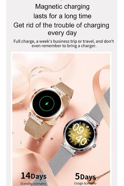 ideal STORE SmartWatch Lady's Diamond idealStore, Μέγεθος οθόνης 1.9, Ανθεκτικό στο νερό, Bluetooth, Οθόνη