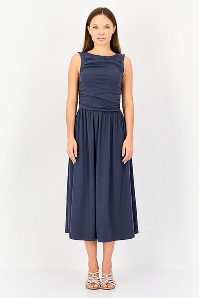 Bebe Women Solid Midi Dress, Grey