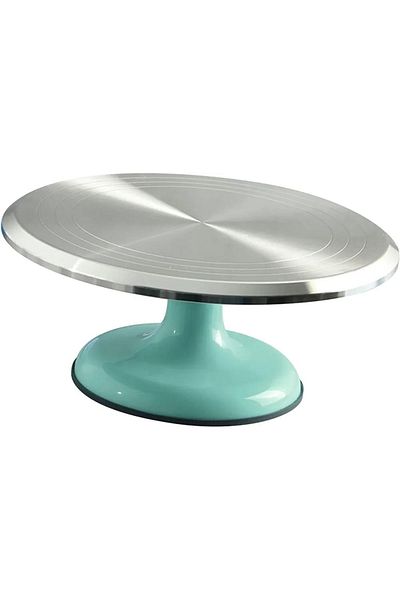 Generic Revolving cake stand for decorating cakes, tarts, pastries, cupcakes, and cookies, round and rotating