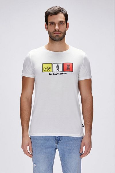 Bad Bear Entree White Men's Printed T-Shirt 25.01.07.005-White