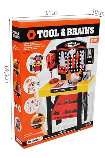 ideal STORE The Little Master idealSTORE Children's Workbench, Dimensions 75 x 50 cm, Includes Hand Drill