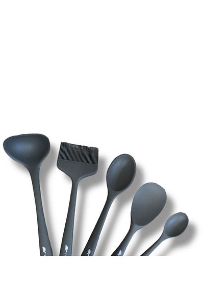 Gead Blackseries5 Premium Silicone Spoon & Sauce Brush & Ladle Gray
