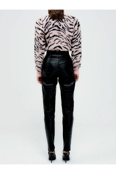Alessandra Rich Zebra Pattern Knitted Cardigan