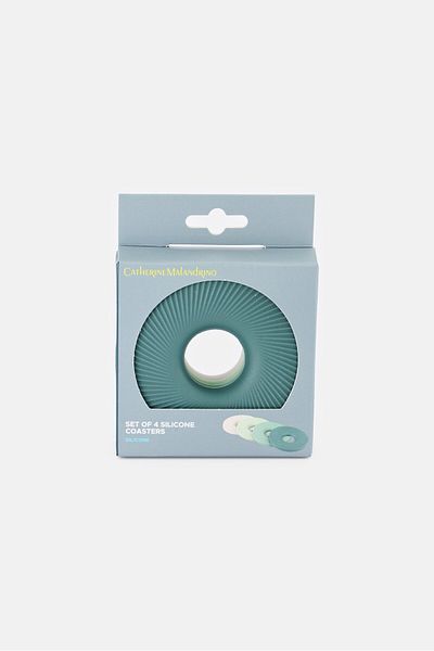Catherine Malandrino 4 Piece Silicone Coasters, Multicolor