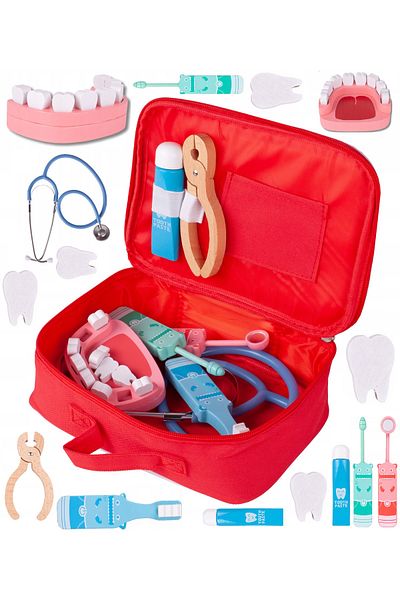 ideal STORE idealSTORE Dentistry Smart Wooden Medical Kit, Includes Various Dental Accessories, Toothbrush