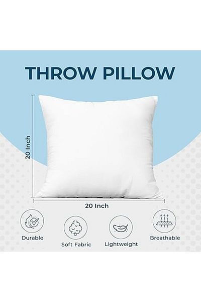 DVLT Sofa Cushions and Throw Pillows Set of 4, White by Develt Hotel Linen, Bed and Sofa (18 x 18)