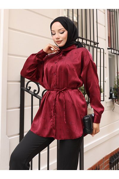 VAV Jacquard Shirt - Burgundy - Vav