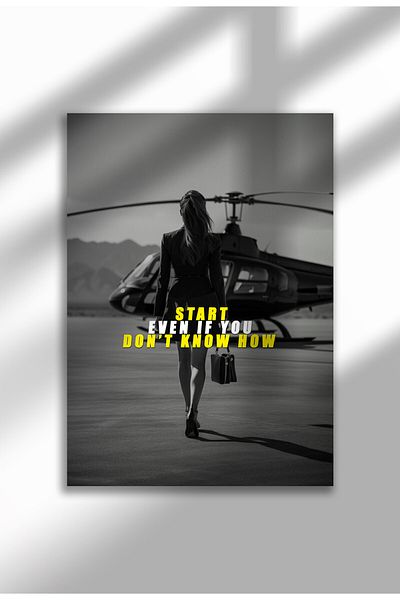 21mxm Motivational Wall Poster, Frameless Canvas, Inspirational Quote Art, Hustle Mindset 2025