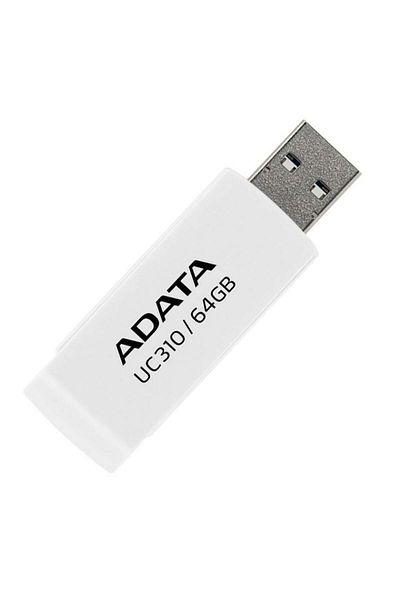 Adata Usb 3.2 Flashdrive Memory Stick, 64gb, Uc310, White