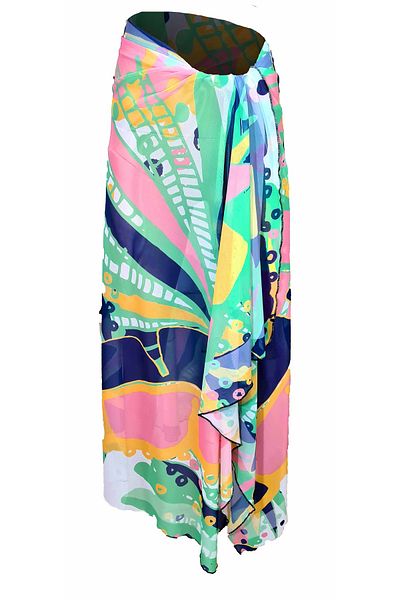 Bolder Curve Mesh Transparent Soft Mint Pareo