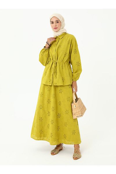 Refka Brode Skirt Tunic Double Set - Yag Green - Refka