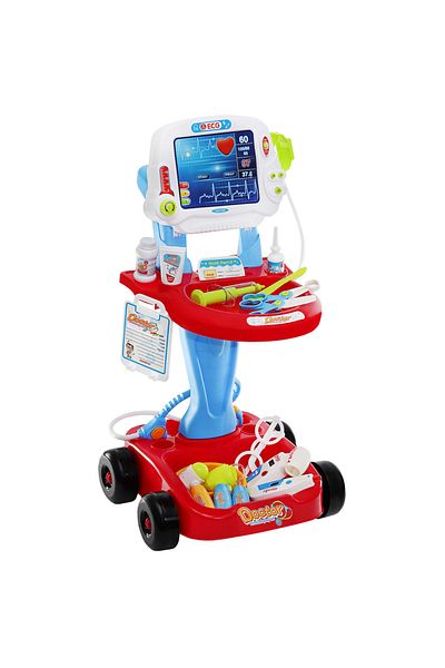 QBT Mobile doctor stand set, EKG machine and 18 accessories, height 60 cm